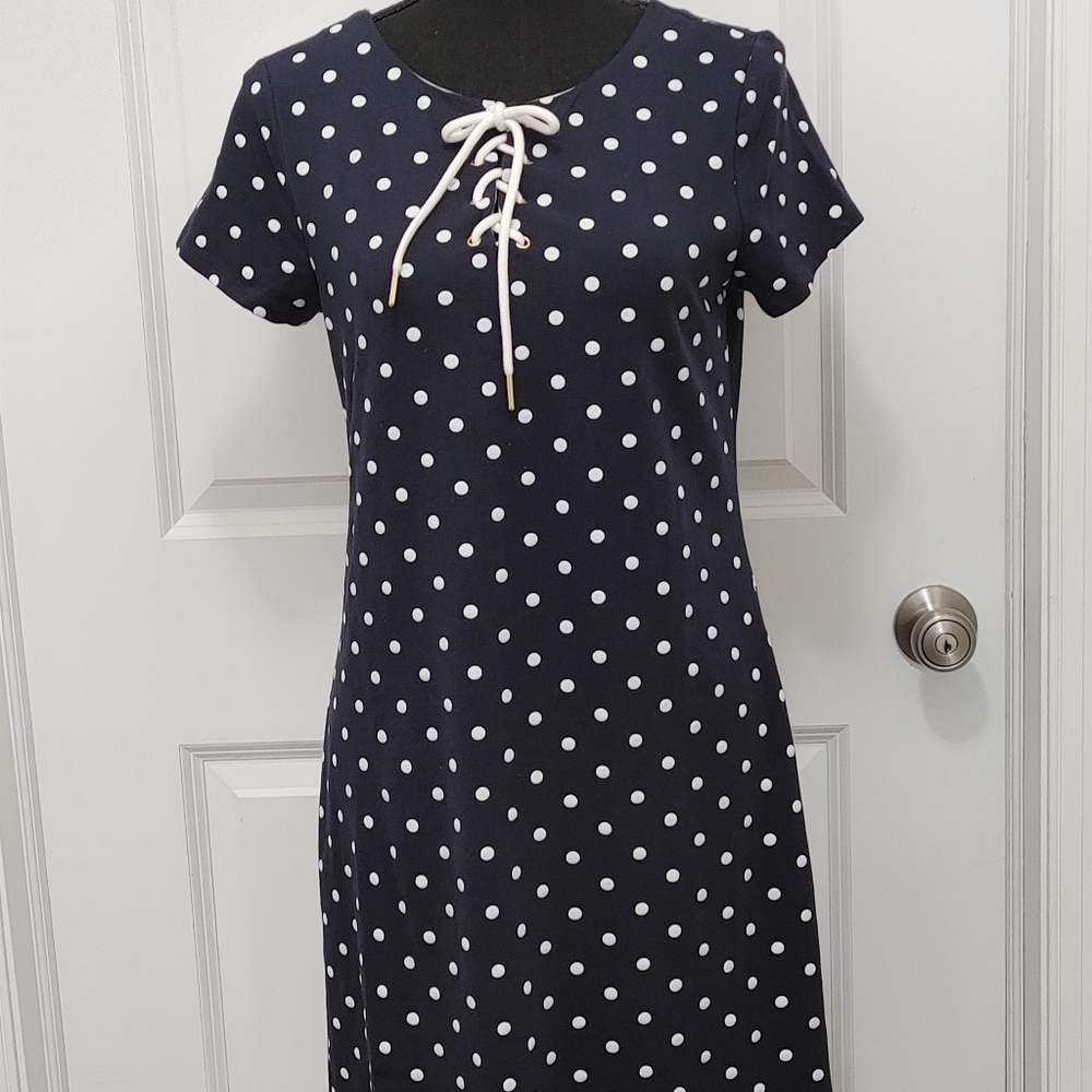 Tommy Hilfiger Small Polka Dot Lace-Up Dress